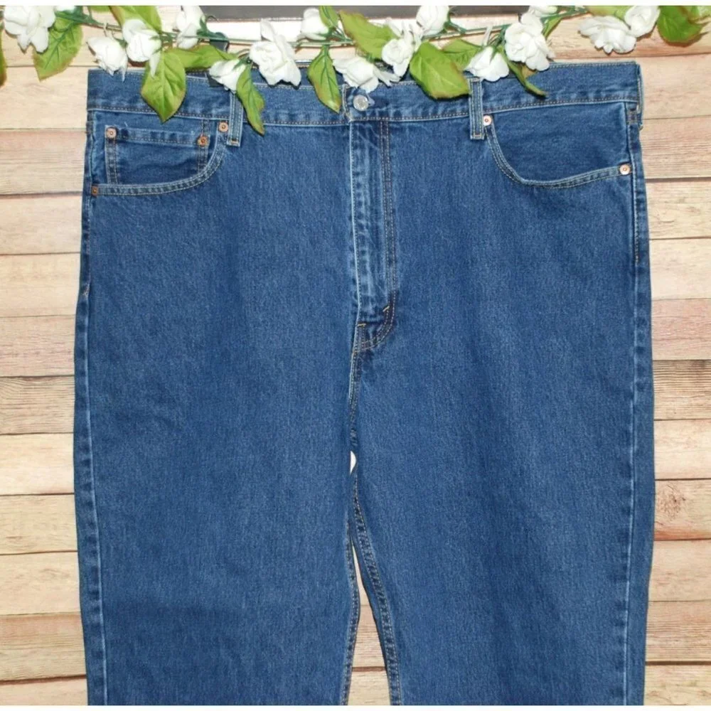 Levis 550 Jeans Mens Size 42x30 Regular Straight Leg Blue Denim Casual Cotton